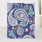 Verjaardagskaart met retro ruimte sterrenstelsel kaart (Achterkant)