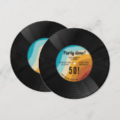 Verjaardagskaart met retro vinylplaat muziek uit d kaart (Voorkant / Achterkant)