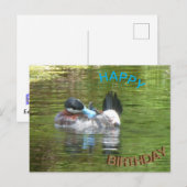 Verjaardagskaart met Ringtaling eend Briefkaart (Voorkant / Achterkant)