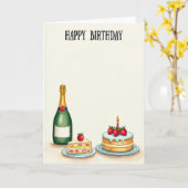 Verjaardagskaart met roomcake kaart (Gele Bloem)