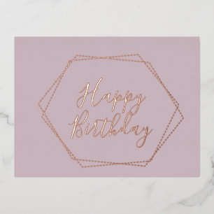 Verjaardagskaart met roze folie en Blush lijst Feestdagen Briefkaart
