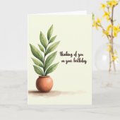 Verjaardagskaart met rustige plant kaart (Gele Bloem)