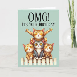 Verjaardagskaart met schattig kat thema feestdagen kaart