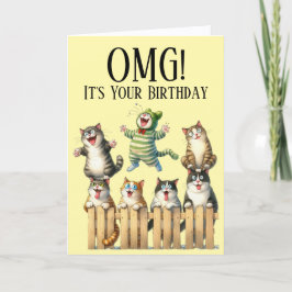 Verjaardagskaart met schattig kat thema feestdagen kaart