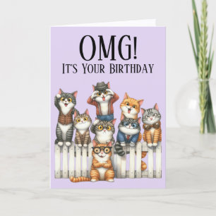 Verjaardagskaart met schattig kat thema feestdagen kaart