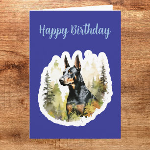 Verjaardagskaart met Schattige Dobermann Kaart