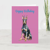Verjaardagskaart met schattige Dobermann Kaart (Voorkant)