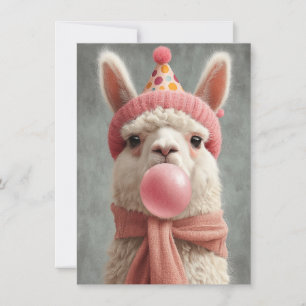 Verjaardagskaart met schattige lama