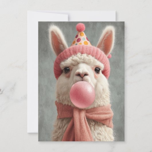 Verjaardagskaart met schattige lama (Voorkant)