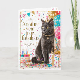 Verjaardagskaart met Schattige Prinses Kat Kaart