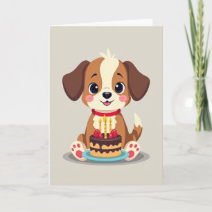 Verjaardagskaart met schattige pup kaart