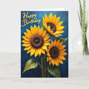 Verjaardagskaart met Schilderachtige Bloemen Kaart