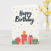 Verjaardagskaart met Scripted Geschenken Kaart (Gele Bloem)