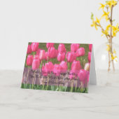 Verjaardagskaart met sentimentele roze tulp kaart (Gele Bloem)