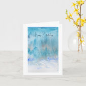 Verjaardagskaart met sfeer in blauwgroen kaart (Gele Bloem)