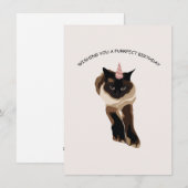 Verjaardagskaart met Siamese kat Feestdagenkaart (Voorkant / Achterkant)