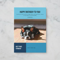 Verjaardagskaart met slapende Boston Terrier
