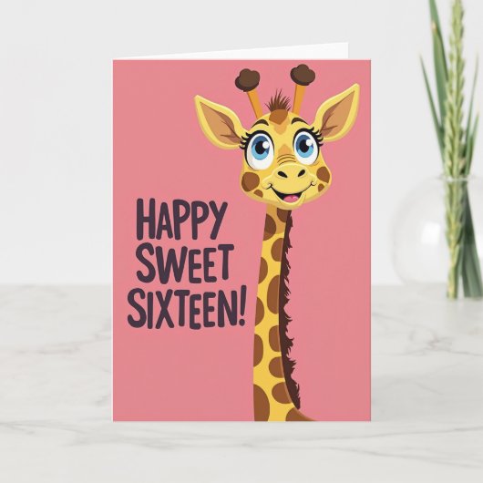 Verjaardagskaart met speelse giraffe kaart (Voorkant)