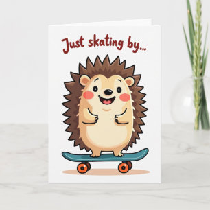Verjaardagskaart met speelse schaatsende wezen kaart