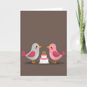 Verjaardagskaart met stippen vogels kaart