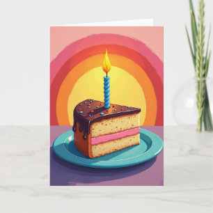Verjaardagskaart met taart Slice Art Kaart