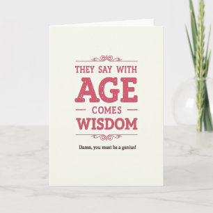 Verjaardagskaart met tekst 'Vintage Wisdom' Kaart
