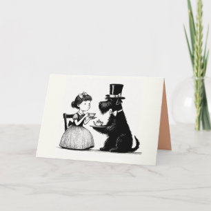 Verjaardagskaart met theepartijtje voor honden kaart