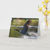 Verjaardagskaart met toeterende gans kaart (Gele Bloem)