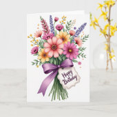 Verjaardagskaart met tuinkrans kaart (Gele Bloem)