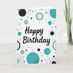 Verjaardagskaart met turquoise cirkels kaart
