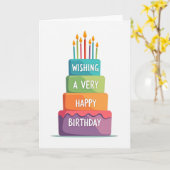 Verjaardagskaart met verloopcake kaart (Gele Bloem)