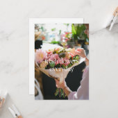 Verjaardagskaart met verse bloemen kaart (Voorkant / Achterkant in situ)