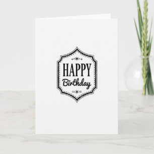 Verjaardagskaart met vintage embleem kaart