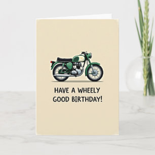 Verjaardagskaart met vintage motorfiets kaart