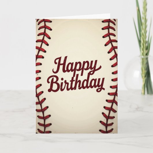 Verjaardagskaart met vintage script kaart (Voorkant)