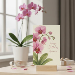 Verjaardagskaart met vintage watercolor en eigen n feestdagenkaart