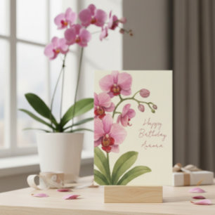 Verjaardagskaart met vintage watercolor en eigen n feestdagenkaart