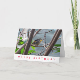 Verjaardagskaart met vogel in boom kaart