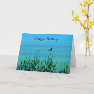 Verjaardagskaart met vogel in een boom kaart