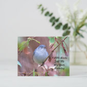 Verjaardagskaart met vogeltje briefkaart (Staand voorkant)