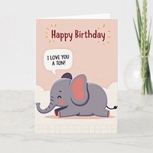 Verjaardagskaart met vriendelijke olifant kaart