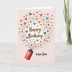 Verjaardagskaart met vrolijk confetti kaart