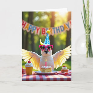 Verjaardagskaart met vrolijk hart vogeltje kaart