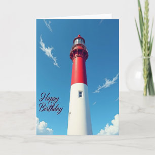 Verjaardagskaart met vrolijke vuurtoren kaart