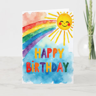 Verjaardagskaart met vrolijke zon kaart