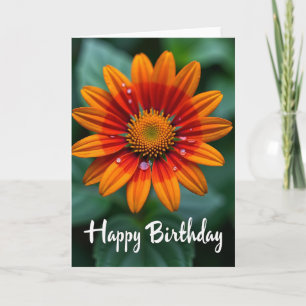 Verjaardagskaart met vurige bloem kaart