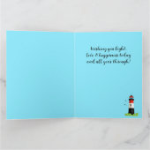 Verjaardagskaart met vuurtoren scène ontwerp kaart (Binnen)