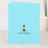 Verjaardagskaart met vuurtoren scène ontwerp kaart (Achterkant)