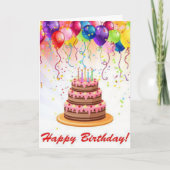 Verjaardagskaart met vuurwerk in regenboogkleuren kaart (Voorkant)