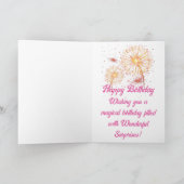 Verjaardagskaart met vuurwerk in regenboogkleuren kaart (Binnen)